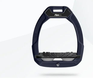 Flex-On Safe-On Sicherheitssteigbügel für Pferde aus Aluminium in Schwarz/Grau mit Ultra Grip Technologie – Bild 1 von 1