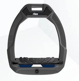 Flex-On Safe-On Sicherheitssteigbügel für Pferde aus Aluminium in Schwarz/Marine mit Ultra Grip Technologie – Bild 1 von 1