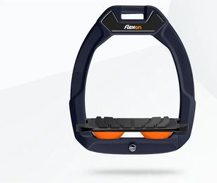 Flex-On Safe-On Sicherheitssteigbügel für Pferde aus Aluminium in Schwarz-Orange – Bild 1 von 1