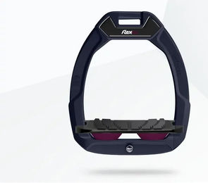 Flex-On Safe-On Sicherheitssteigbügel für Pferde aus Aluminium in Schwarz/Pflaume mit Grip-Funktion – Bild 1 von 1