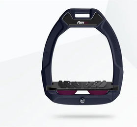 Flex-On Safe-On Sicherheitssteigbügel für Pferde aus Aluminium in Schwarz/Plum mit Ultra Grip Technologie – Bild 1 von 1