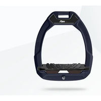 Produktbild von Flex-On Safe-On Sicherheitssteigbügel für Pferde aus Aluminium in Schwarz und Braun mit Ultra Grip Funktion