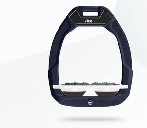 Flex-On Safe-On Sicherheitssteigbügel für Pferde aus Aluminium in Weiß/Braun mit Ultra Grip – Bild 1 von 1
