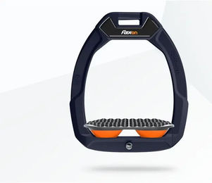 Flex-On Safe-On Sicherheitssteigbügel für Pferde Braun Grau Orange – Bild 1 von 1
