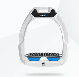 Flex-On Safe-On Sicherheitssteigbügel für Pferde Endurance Weiß Grau Blau – Bild 1 von 1