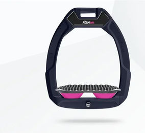 Flex-On Safe-On Sicherheitssteigbügel für Pferde in Blau Grau Rosa – Bild 1 von 1