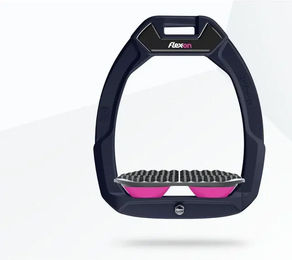 Flex-On Safe-On Sicherheitssteigbügel für Pferde in Braun Grau Rosa – Bild 1 von 1