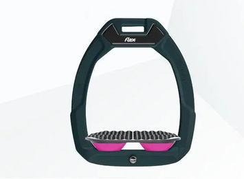 Flex-On Safe-On Sicherheitssteigbügel für Pferde in Grün Grau Rosa – Bild 1 von 1