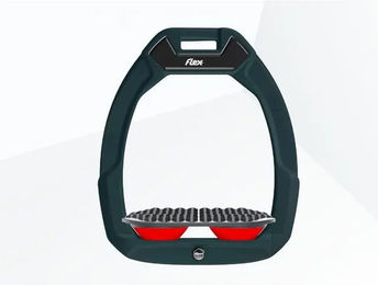 Flex-On Safe-On Sicherheitssteigbügel für Pferde in Grün Grau Rot – Bild 1 von 1