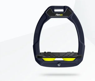 Flex-On Safe-On Sicherheitssteigbügel für Pferde in Marine Schwarz Gelb mit Grip und Neigung – Bild 1 von 1