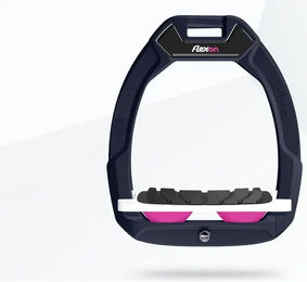 Flex-On Safe-On Sicherheitssteigbügel für Pferde in Schrägform mit Grip in Braun Weiß oder Rosa – Bild 1 von 1