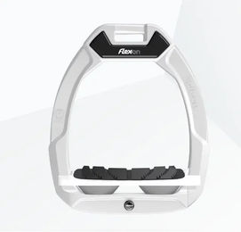 Flex-On Safe-On Sicherheitssteigbügel für Pferde in Weiß/Grau mit Grip-Funktion – Bild 1 von 1