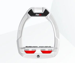 Flex-On Safe-On Sicherheitssteigbügel für Pferde in Weiß Grau Rot – Bild 1 von 1