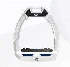 Flex-On Safe-On Sicherheitssteigbügel für Pferde in Weiß/Marine mit Grip-Funktion – Bild 1 von 1