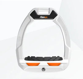 Flex-On Safe-On Sicherheitssteigbügel für Pferde in Weiß/Weiß/Orange mit Grip-Funktion – Bild 1 von 1