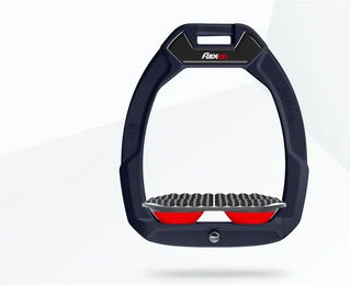 Flex-On Safe-On Sicherheitssteigbügel für Pferde Marine Grau Rot – Bild 1 von 1