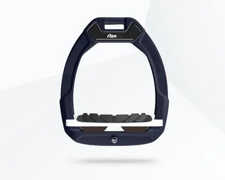 Flex-On Safe-On Sicherheitssteigbügel für Pferde mit geneigtem Grip in Grün Weiß Braun – Bild 1 von 1