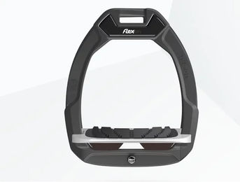 Flex-On Safe-On Sicherheitssteigbügel für Pferde mit Grip in Anthrazit Grau Braun – Bild 1 von 1