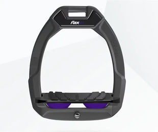 Flex-On Safe-On Sicherheitssteigbügel für Pferde mit Grip in Anthrazit Schwarz Violett – Bild 1 von 1
