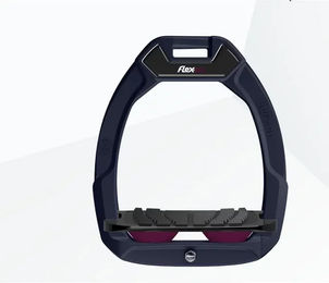 Flex-On Safe-On Sicherheitssteigbügel für Pferde mit Grip in Blau Schwarz Lila – Bild 1 von 1