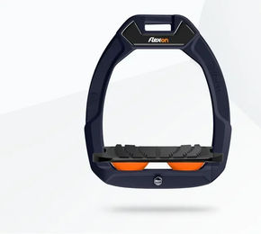 Flex-On Safe-On Sicherheitssteigbügel für Pferde mit Grip in Blau Schwarz Orange – Bild 1 von 1