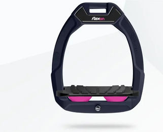 Flex-On Safe-On Sicherheitssteigbügel für Pferde mit Grip in Blau Schwarz Rosa – Bild 1 von 1