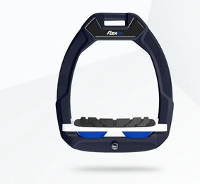 Flex-On Safe-On Sicherheitssteigbügel für Pferde mit Grip in Blau/Weiß/Blau – Bild 1 von 1