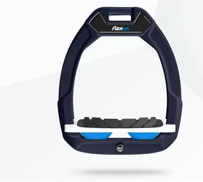 Flex-On Safe-On Sicherheitssteigbügel für Pferde mit Grip in Blau/Weiß/Blau – Bild 1 von 1