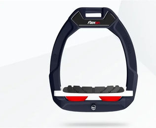 Flex-On Safe-On Sicherheitssteigbügel für Pferde mit Grip in Blau Weiß Rot – Bild 1 von 1