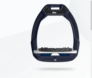 Flex-On Safe-On Sicherheitssteigbügel für Pferde mit Grip in Marine/Grau/Marine – Bild 1 von 1