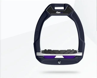 Flex-On Safe-On Sicherheitssteigbügel für Pferde mit Grip in Marine Grau Violett – Bild 1 von 1