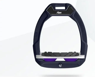 Flex-On Safe-On Sicherheitssteigbügel für Pferde mit Grip in Rot Grau Violett – Bild 1 von 1