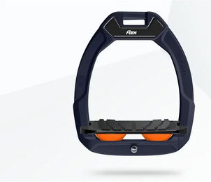 Flex-On Safe-On Sicherheitssteigbügel für Pferde mit Grip in Rot Schwarz Orange – Bild 1 von 1