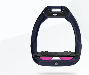 Flex-On Safe-On Sicherheitssteigbügel für Pferde mit Grip in Rot Schwarz Rosa – Bild 1 von 1