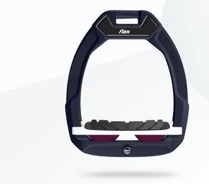 Flex-On Safe-On Sicherheitssteigbügel für Pferde mit Grip in Rot Weiß Lila – Bild 1 von 1
