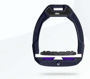 Flex-On Safe-On Sicherheitssteigbügel für Pferde mit Grip in Rot Weiß Violett – Bild 1 von 1