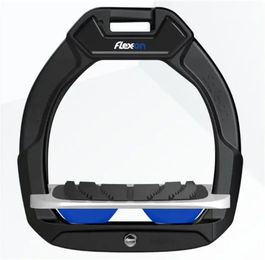 Flex-On Safe-On Sicherheitssteigbügel für Pferde mit Grip in Schwarz Grau Blau – Bild 1 von 1