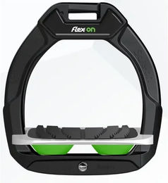 Flex-On Safe-On Sicherheitssteigbügel für Pferde mit Grip in Schwarz Grau Grün – Bild 1 von 1