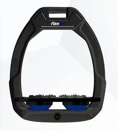 Flex-On Safe-On Sicherheitssteigbügel für Pferde mit Grip in Schwarz/Schwarz/Mari Blau – Bild 1 von 1