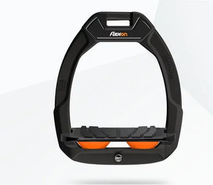 Flex-On Safe-On Sicherheitssteigbügel für Pferde mit Grip in Schwarz/Schwarz/Orange – Bild 1 von 1