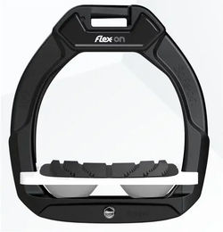 Flex-On Safe-On Sicherheitssteigbügel für Pferde mit Grip in Schwarz Weiß Grau – Bild 1 von 1