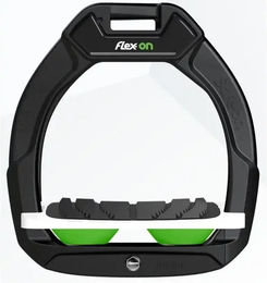 Flex-On Safe-On Sicherheitssteigbügel für Pferde mit Grip in Schwarz Weiß Grün – Bild 1 von 1