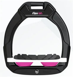 Flex-On Safe-On Sicherheitssteigbügel für Pferde mit Grip in Schwarz Weiß oder Rosa – Bild 1 von 1