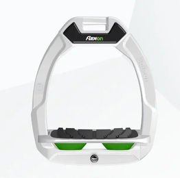 Flex-On Safe-On Sicherheitssteigbügel für Pferde mit Grip in Weiß Grau Grün – Bild 1 von 1