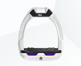 Flex-On Safe-On Sicherheitssteigbügel für Pferde mit Grip in Weiß Schwarz Violett – Bild 1 von 1
