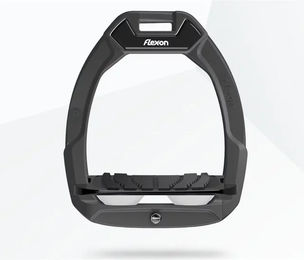 Flex-On Safe-On Sicherheitssteigbügel für Pferde mit Grip und Neigung in Anthrazit Schwarz Weiß – Bild 1 von 1