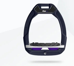 Flex-On Safe-On Sicherheitssteigbügel für Pferde mit Grip und Neigung in Blau Grau Violett – Bild 1 von 1
