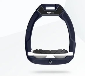 Flex-On Safe-On Sicherheitssteigbügel für Pferde mit Grip und Neigung in Braun Weiß Grau – Bild 1 von 1