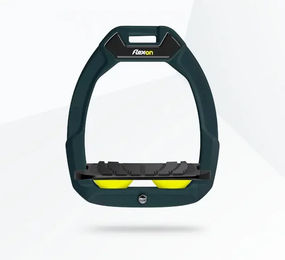 Flex-On Safe-On Sicherheitssteigbügel für Pferde mit Grip und Neigung in Grün Schwarz Yellow – Bild 1 von 1