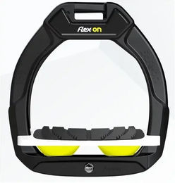 Flex-On Safe-On Sicherheitssteigbügel für Pferde mit Grip und Neigung in Schwarz Weiß oder Neon – Bild 1 von 1